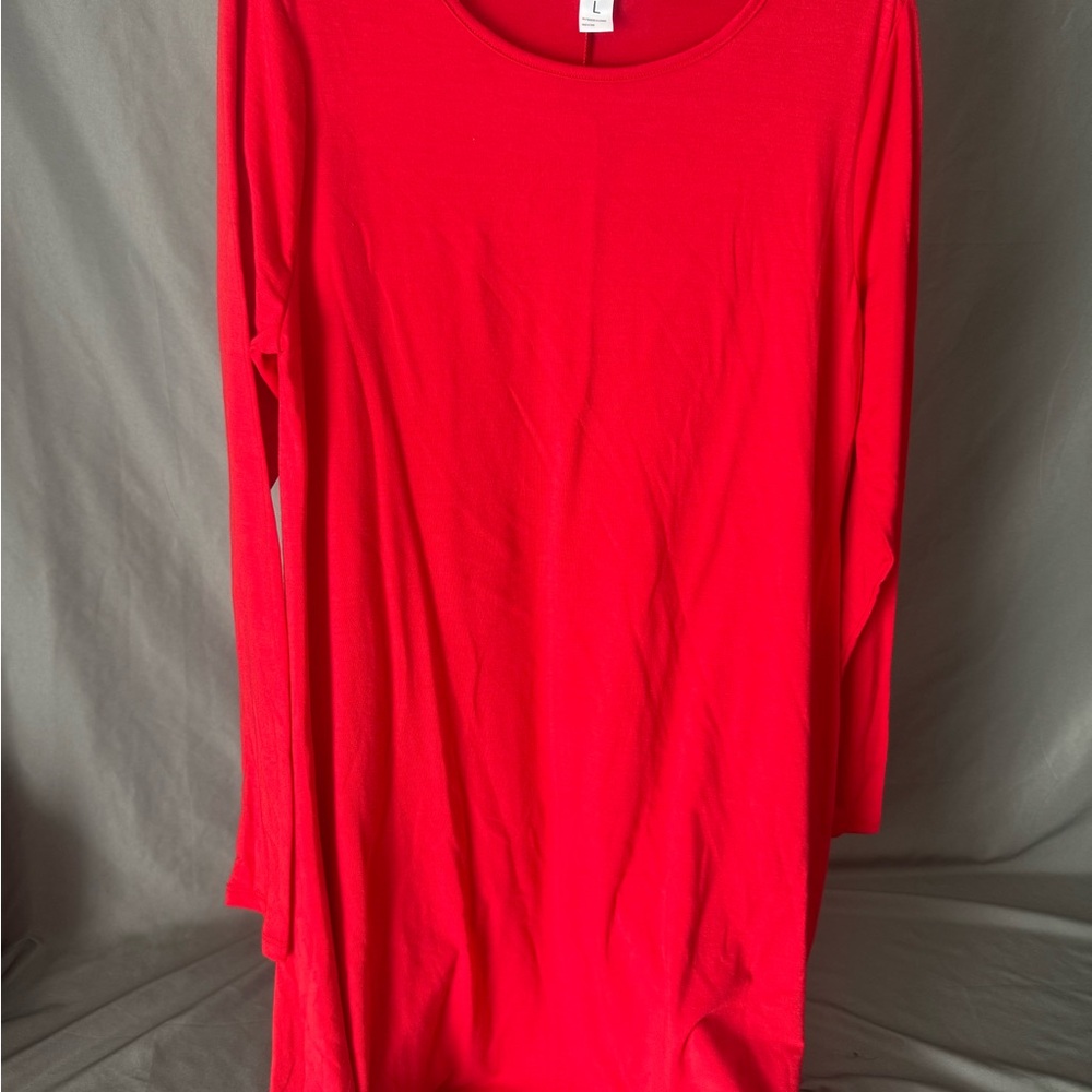 Just Be Red Long Sleeve Dress